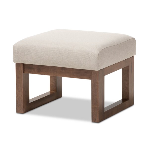 Baxton Studio Yashiya Light Beige Upholstered Rocking Chair and Ottoman Set - 123-6818-6820