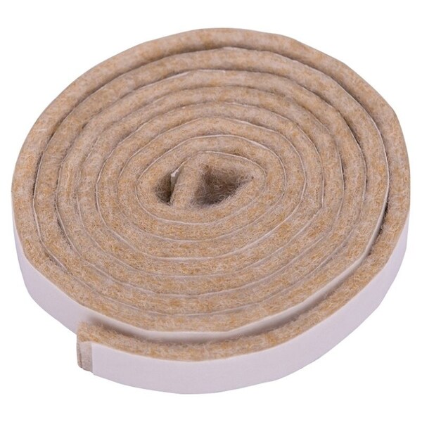 Prosource Furniture Pad, Felt Cloth, Brown, 40 x 3/8 in Dia, 3/8 in W, 7/64 in Thick, Roll - FE-50232-PS