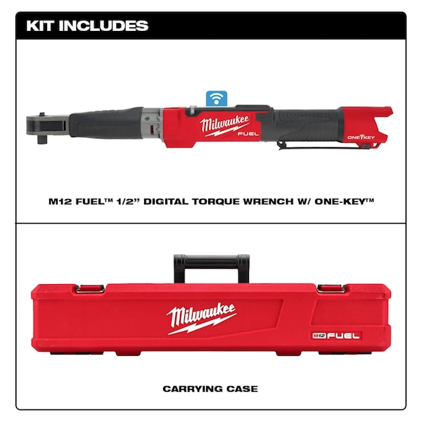 Milwaukee Tool M12 FUEL 1/2" Digital Torque Wrench w/ ONE-KEY - 2466-20