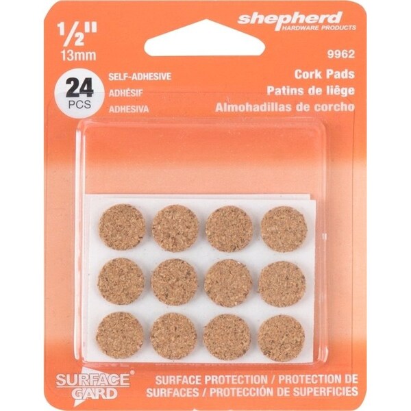 Shepherd Hardware Furniture Pad, Wood, 1/2 in Dia, Round - 9962