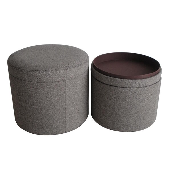 Made-To-Order Mandalay Tweed Storage Ottomans - MA3097412