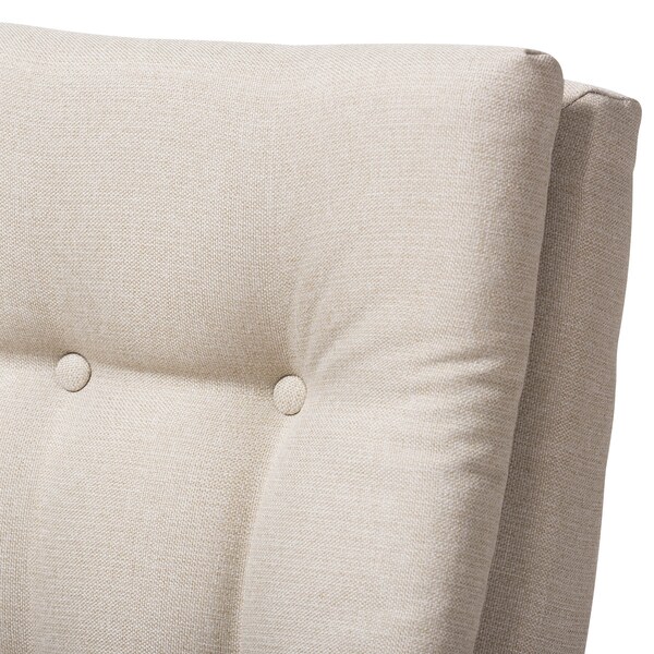 Baxton Studio Roxy Walnut Finishing and Tufted High-Back Chair and Ottoman Set - 133-7141-7143