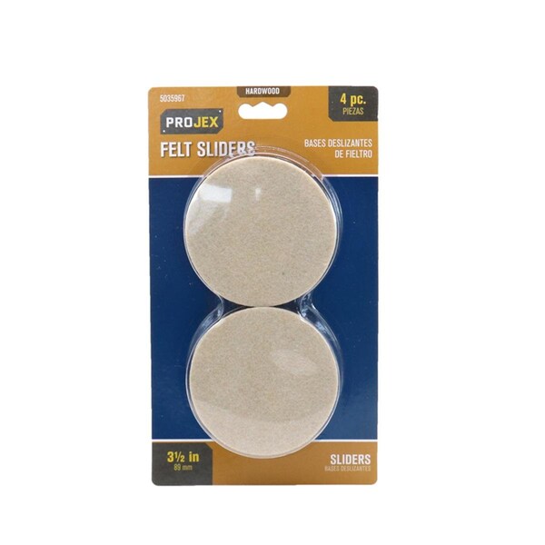 Kd Gabinetes 3.5 in. Dia. Adhesive Felt Chair Glide, Tan, 4PK - KD3313169