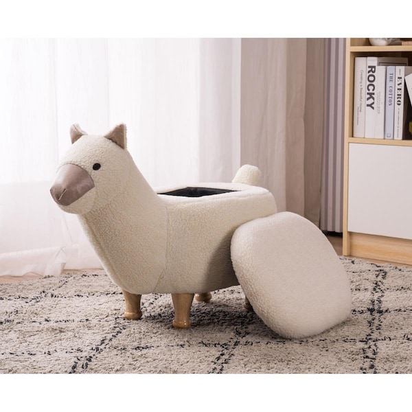 Home 2 Office Animal Cream & Tan Storage Ottoman - HO-W09-00008