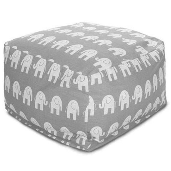 Majestic Home Majestic Home 85907210241 Gray Ellie Large Ottoman - 27 x 27 x 17 in. - 85907210241