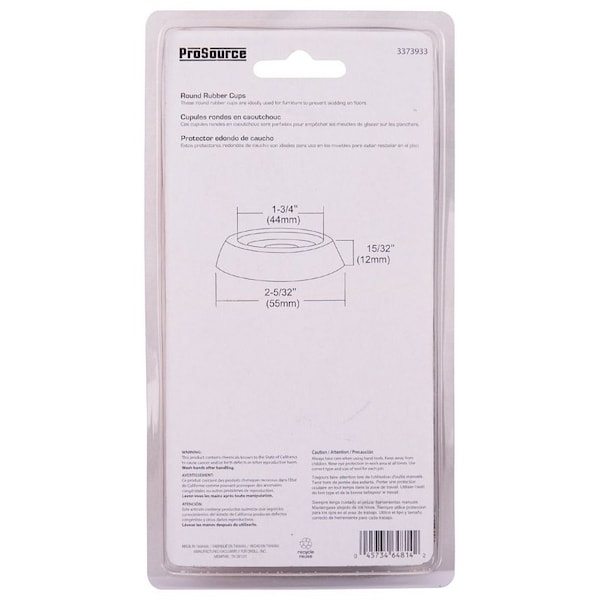 Prosource Caster Furniture Glide, Rubber, Brown, Brown, 2-5/32 x 2-5/32 x 15/32 in Dimensions - FE-S709-PS