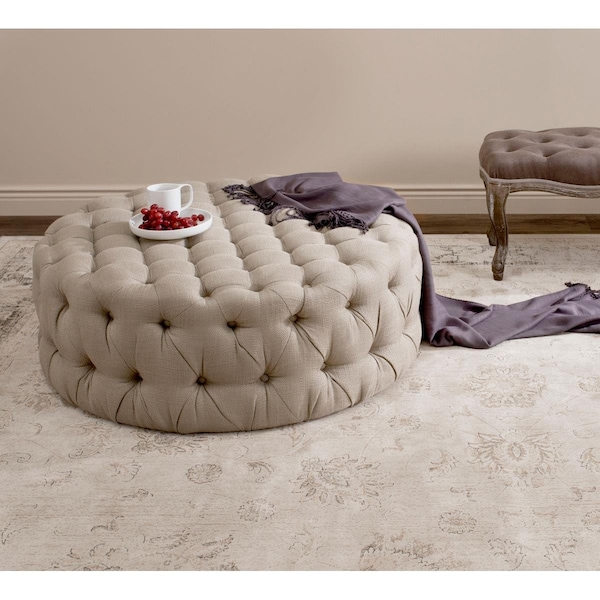 Safavieh Charlene Tufted Cocktail OttomanBeige - MCR4638G