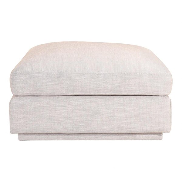 Moes Home Collection Justin Ottoman Taupe, Taupe - 21.5 x 38.25 x 36.25 in. - RN-1101-39
