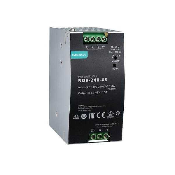 Fuente de alimentación universal de 240 W/5.0 A en riel DIN a 48 VDC, 90 a 264 VAC - NDR-240-48