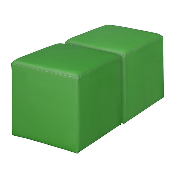 Regency Jean Square Vinyl Ottoman (Set of 2)- Envy Green - N6263EG2PK