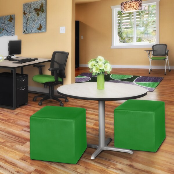 Regency Jean Square Vinyl Ottoman (Set of 2)- Envy Green - N6263EG2PK