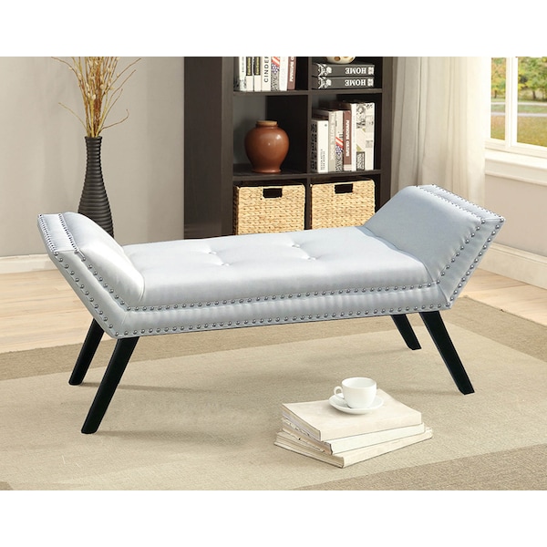 Baxton Studio Tamblin White Faux Leather Upholstered Large Ottoman Seating Bench - 117-6383
