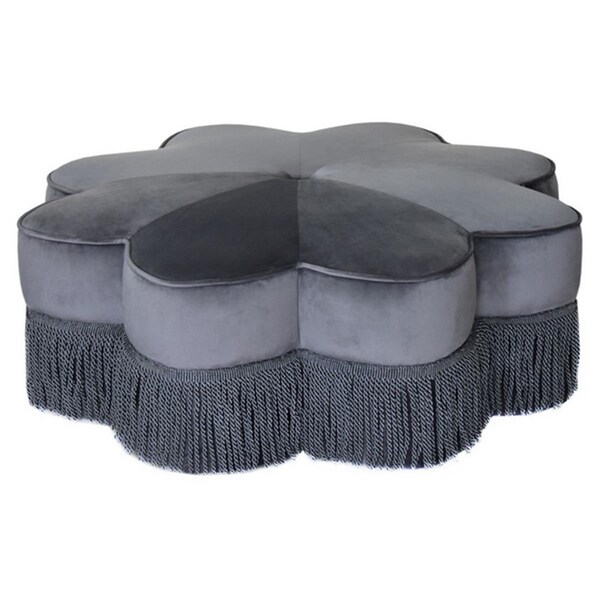 Safavieh Tanith Dark Gray Flower Ottoman - 14.4 x 40.9 x 40.9 in. - OTT4500B