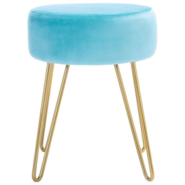 Safavieh Abrea Round Ottomans, Aqua & Gold - OTT7500D