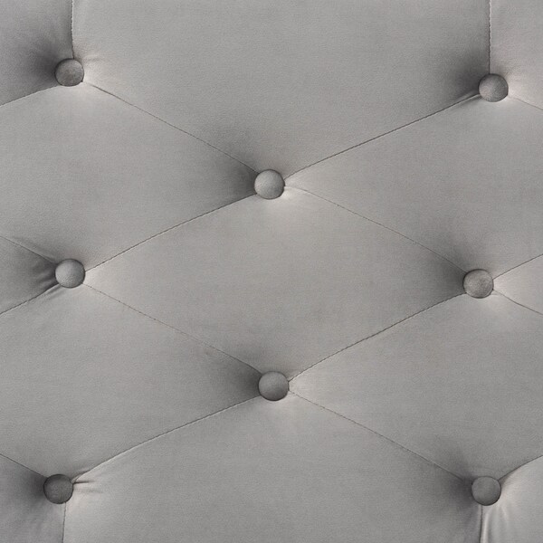 Baxton Studio Mabel Grey Velvet Upholstered Silver Finished Storage Ottoman - 165-10678
