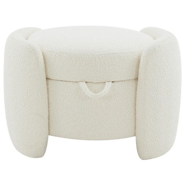 Safavieh Danianna Boucle Ottoman, Ivory - SFV4804A