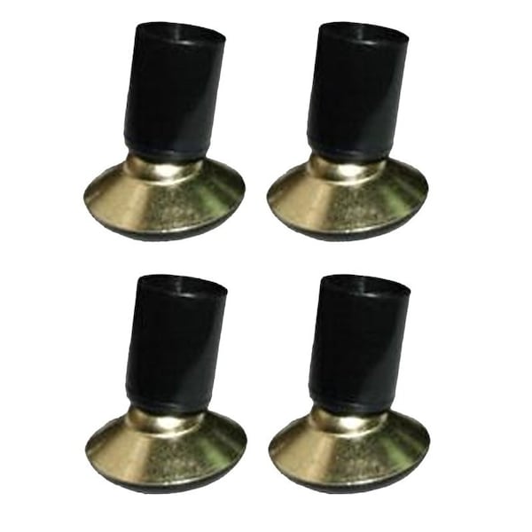Prosource Furniture Slide Glide, PE/Steel, Black, Brass, 1-1/8 x 1-1/4 x 1-1/8 in Dimensions - FE-51143-PS