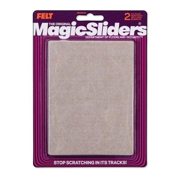 Magic Sliders Magic Sliders Felt Self Adhesive Protective Pads Tan Rectangle 6 in. W X 4-1/2 in. L 2 pk - 63040