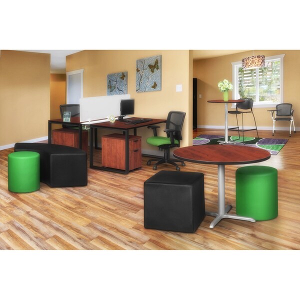 Education And Lounge Regency Jean Square Stool Ottoman- Black - N6263BK