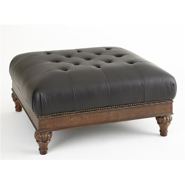 Myco Furniture Myco Furniture MA8000T Manhattan Leather Ottoman; Black - MA8000T