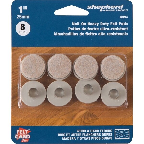 Shepherd Hardware Furniture Pad, Felt Cloth, Almond, 6PK - 9934