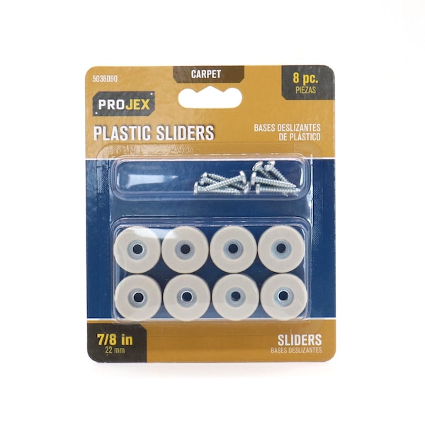 Projex Projex White 7/8 in. Nail-On Plastic Chair Glide 8 pk - P0034