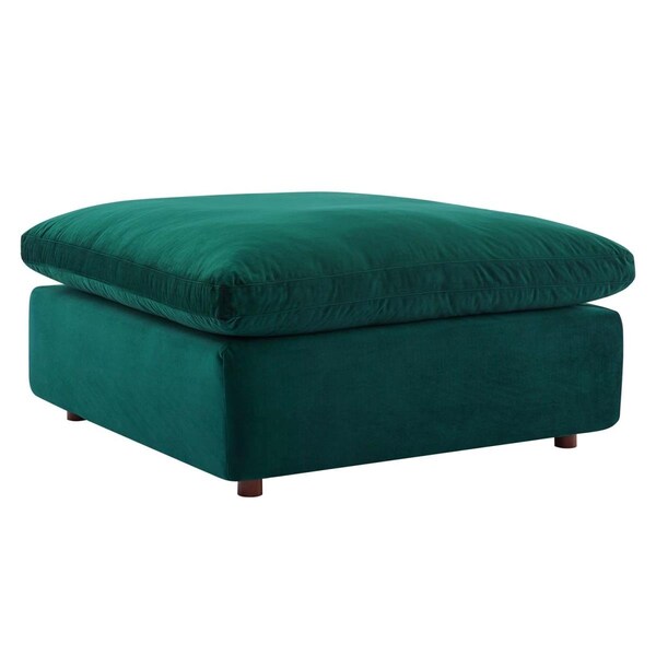 Modway Furniture Commix Down Filled Overstuffed Performance Velvet Ottoman, Green - EEI-4365-GRN