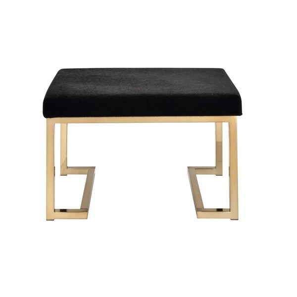 Made-To-Order 18 x 24 x 16 in. Metal Black Fabric & Champagne Ottoman - MA3111748
