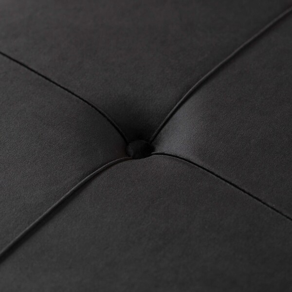 Fabulaxe Round Velvet Ottoman Stool Raised with Hairpin Gold Base, Black, Medium - QI004324.BK.M