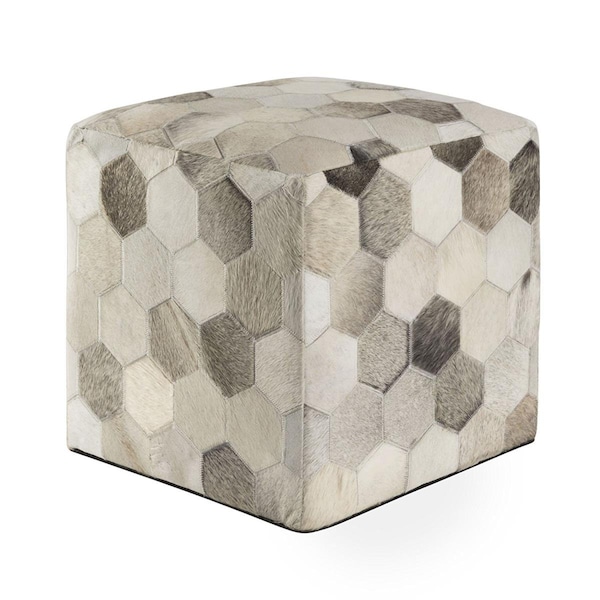 Daphnes Dinnette Pauf Cowhide Ottoman - DA1123454