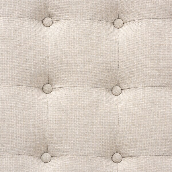 Baxton Studio Alvere Beige Upholstered Walnut Finished Cocktail Ottoman - 159-9619