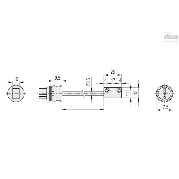 Elesa Magnetic sensor with cable for MPI-R10, FC-MPI-25 - FC-MPI