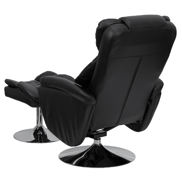 Flash Furniture Black LeatherSoft Recliner & Ottoman - Chrome Base - BT-7807-TRAD-GG