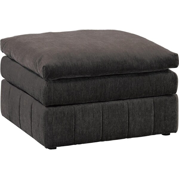 Deluxdesigns 33 in. Luna Three Layer Plush Cushioned Seat Modular Ottoman, Dark Gray - DE3338898
