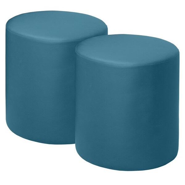 Regency Logan Round Vinyl Ottoman (Set of 2)- Peacock Teal - N6262PT2PK