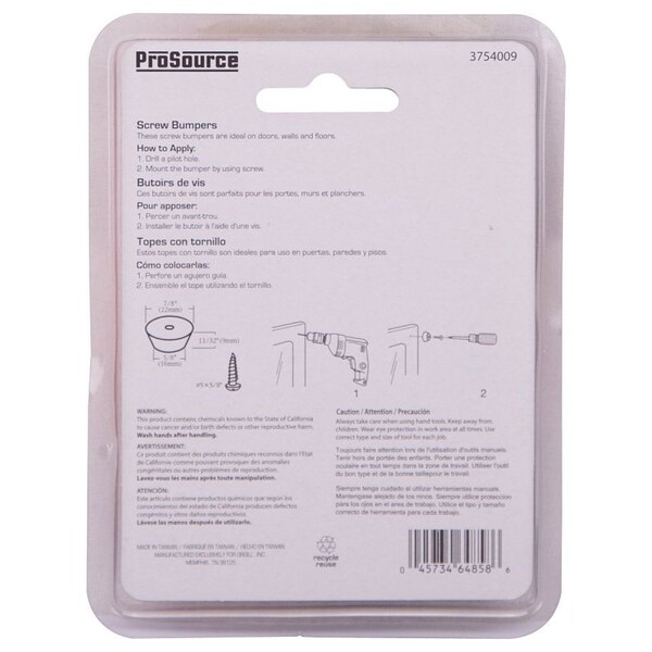 Prosource Furniture Leg Tip, Round, Rubber, Black, 7/8 in Dia, 11/32 in H - FE-50660-PS