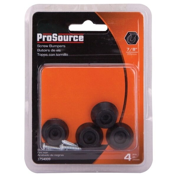 Prosource Furniture Leg Tip, Round, Rubber, Black, 7/8 in Dia, 11/32 in H - FE-50660-PS
