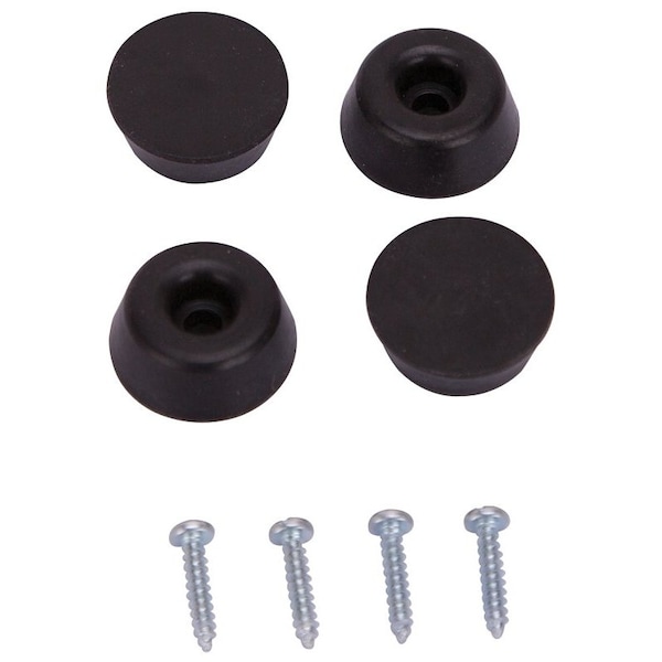 Prosource Furniture Leg Tip, Round, Rubber, Black, 7/8 in Dia, 11/32 in H - FE-50660-PS