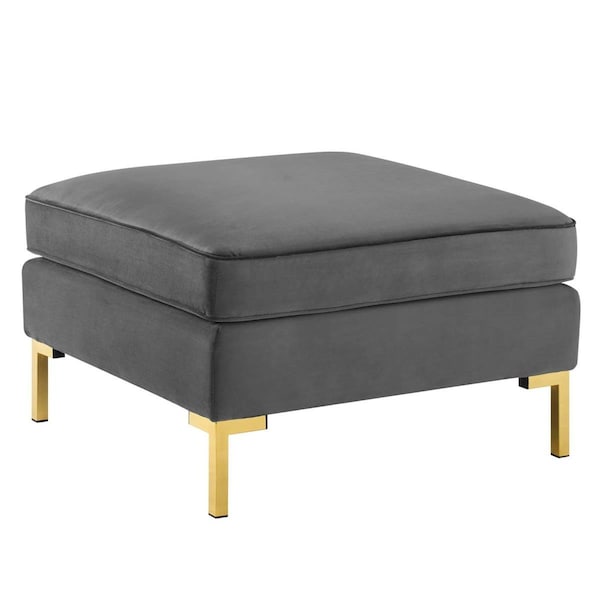 Modway Furniture Ardent Performance Velvet Ottoman, Gray - EEI-3987-GRY