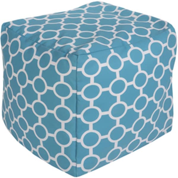 Templeton Rug  Cube Aqua Pouf 18 x 18 x 18 in. - TE1430203