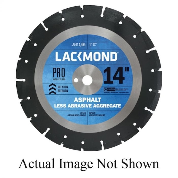 Lackmond Diamond Saw Blade, Laser Weld Segmented, Series PRO, 36 Blade Dia, 1 in, Wet, 10 mm Segment Heig - AW361551PRO