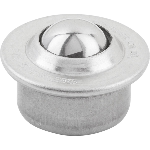 Kipp Ball Transfer Unit Housing, Form:D Stainless Steel, Comp:Stainless Steel - K0760.315