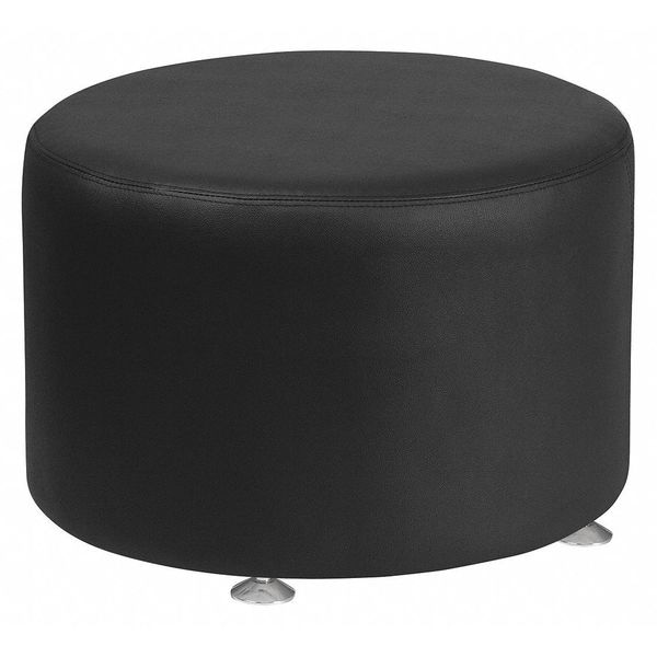 Flash Furniture Ottoman, 24" x 16-1/2", Upholstery Color: Black - ZB-803-RD-24-BK-GG