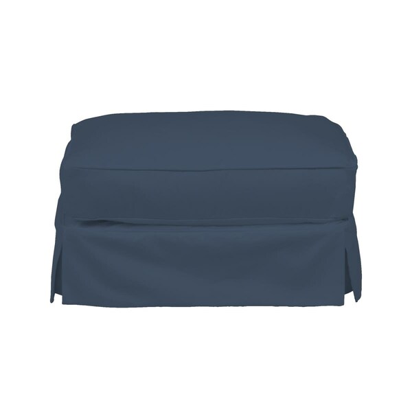 Sunset Trading Horizon Slipcovered Ottoman Navy Blue 18 x 33 x 25 in. - SU-117630-391049