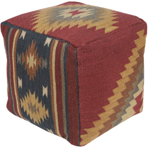 Templeton Rug  Cube Burgundy Pouf 18 x 18 x 18 in. - TE1430254