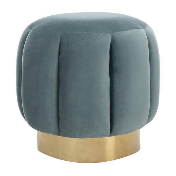 Safavieh Maxine Channel Tufted Ottoman Seafoam & Gold - SFV4707C