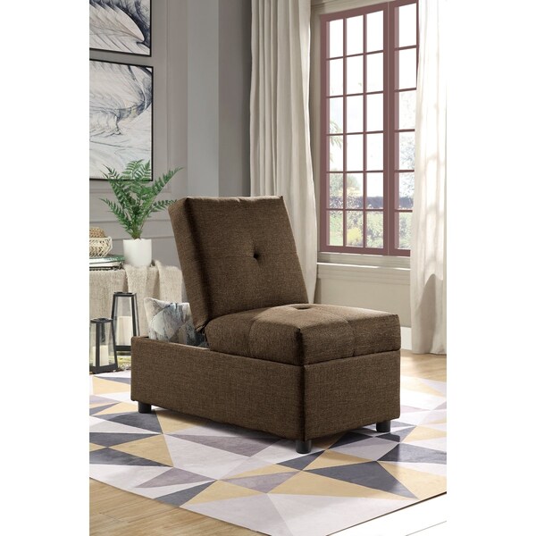 Homelegance Denby Storage Ottoman, Accent Chair, Brown - 4573BR