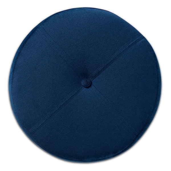Baxton Studio Malina Glam and Luxe Navy Blue Velvet Upholstered and Gold Finished Metal Storage Ottoman - 197-12217-ZORO