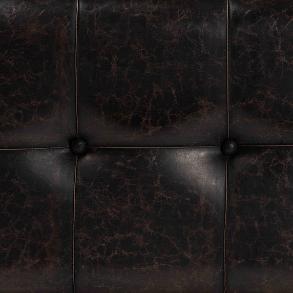 Baxton Studio Janna Transitional Dark Brown Faux Leather Upholstered and Oak Brown Finished Wood Storage Ottoman - 191-11902-ZORO