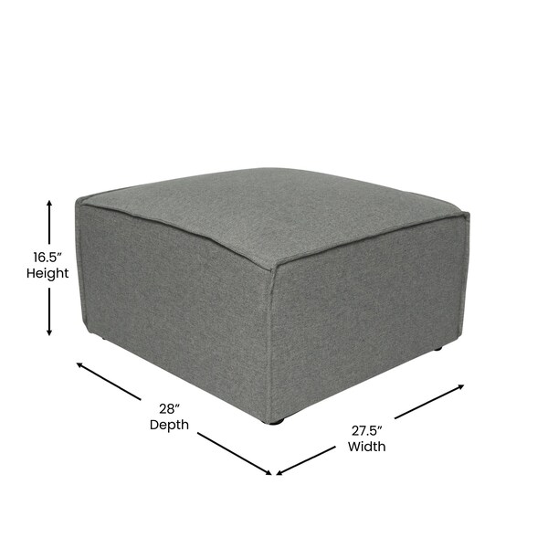 Flash Furniture Bridgetown Luxury Modular Sectional Sofa, Ottoman Seat, Dark Gray - IS-IT2231-OT-DKGRY-GG
